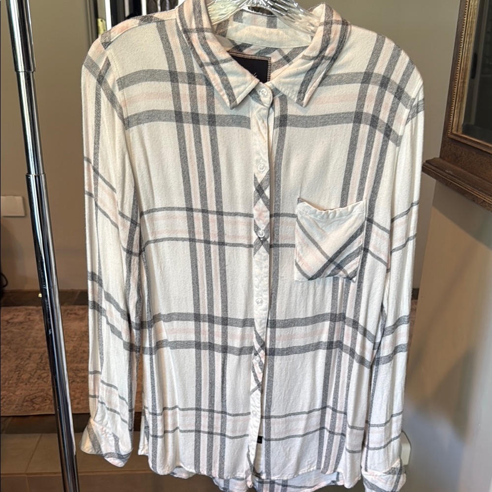 Rails Soft Plaid Shirt in black, pink and white